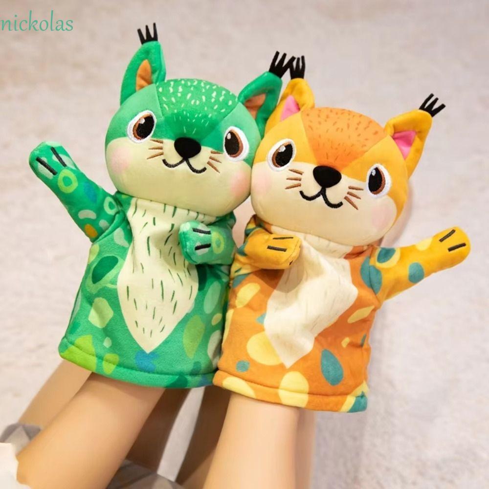 NICKOLAS สัตว์หุ่นมือ, Squirrel Storytelling ตุ๊กตากระรอกของเล่น,มือนิ้วของเล่น Movable ปาก Early Ed