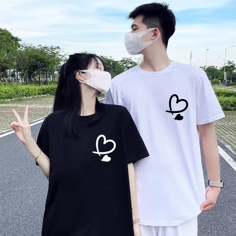Basi เสื้อแฟชั่น เสื้อยืด oversize ผ้าฝ้าย100%เเสื้อคู่แฟน ไม่ต้องรีดผ้า สวมใส่สบาย ผ้านิ่ม  ลาย  “love” ราคา ถูกที่สุด ดีลบีเคเค แกลเลอรีภาพที่ 3