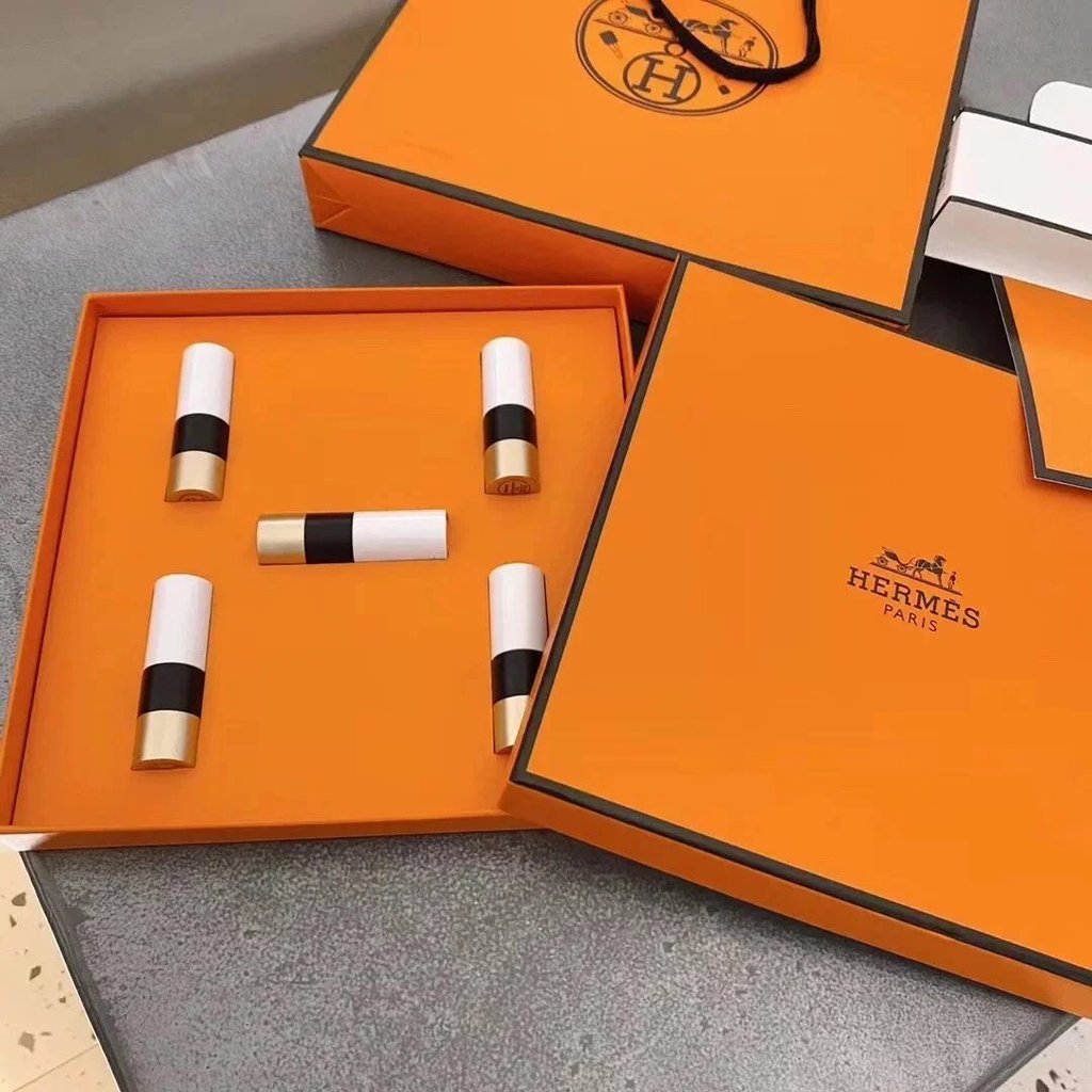 Hermes Lipstick Sample hermes Experience Pack 21/33/75/68/85 ชุดห้าชิ้นลิปสติกตัวอย่าง 1.5g ชุดกล่อง