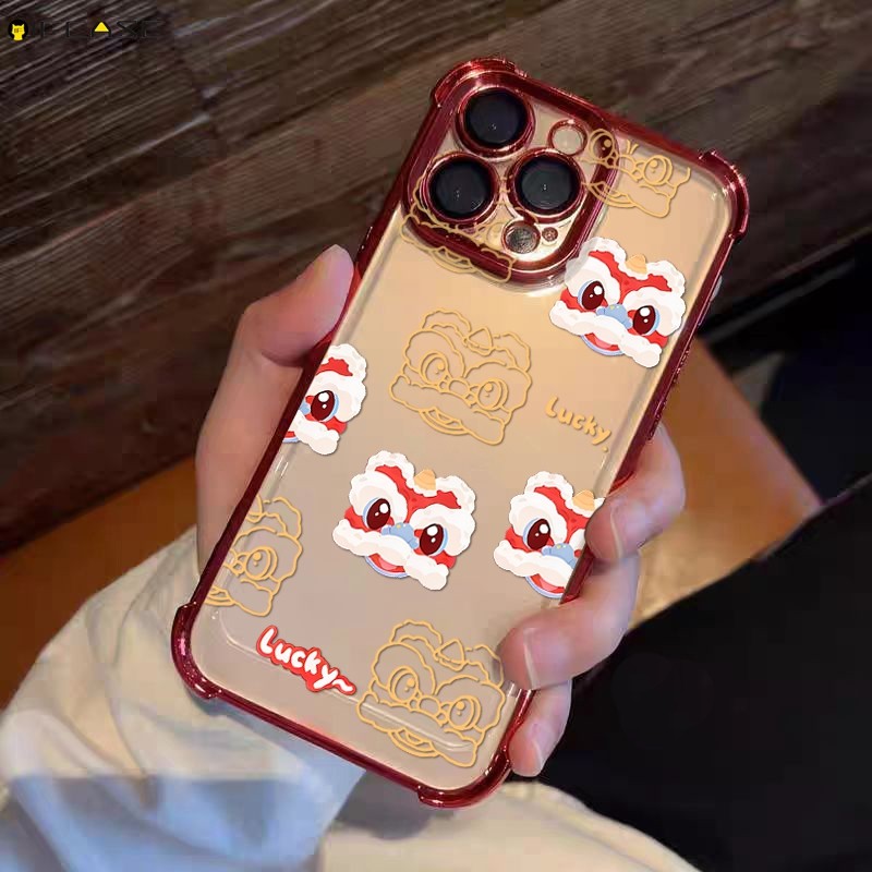 สําหรับ iQOO 15 13 12 Pro 11 7 U5x U3 U3x U1 U1x Neo 5 SE Z3 เคสโทรศัพท์ 2026 ตรุษจีนสีแดง Golden Ye