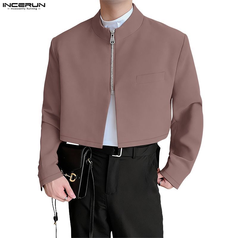 เสื้อยืนปกแขนยาวสไตล์เกาหลี มีซิปรองรับการสวมใส่ง่าย ในสไตล์ลำลองแบบแข็ง