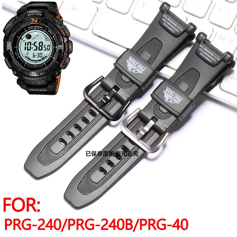 นาฬิกาอุปกรณ์เสริมสําหรับ Casio Protrek Prg-240 PRG-40 Pathfinder Series นาฬิกาข้อมือยางสายคล้องคอผู