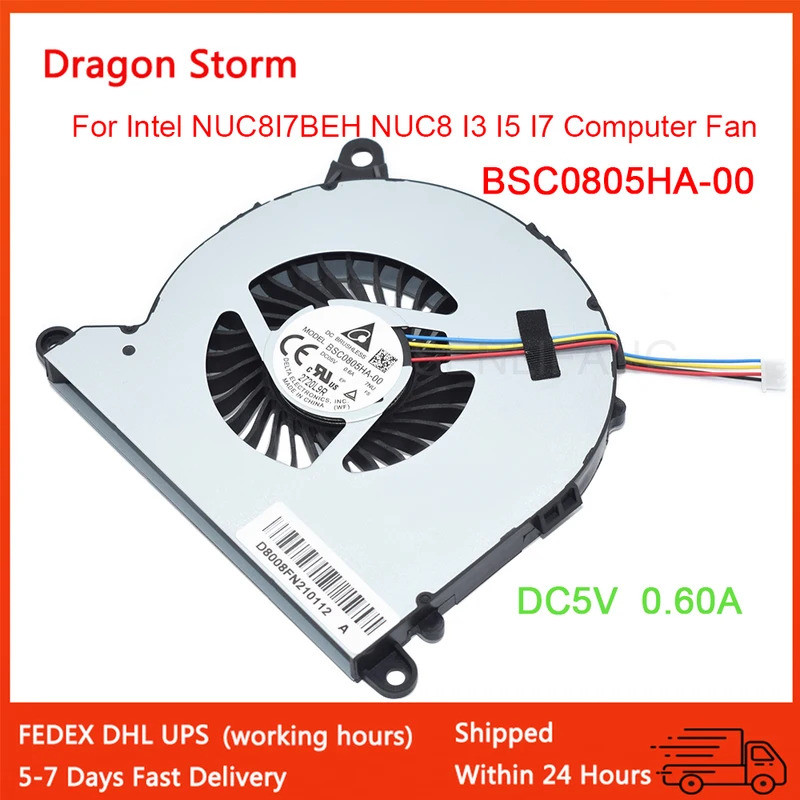 ใหม่สําหรับ Intel NUC8I7BEH NUC8 I3 I5 I7 พัดลมคอมพิวเตอร์ BSC0805HA-00 DC05V 0.60A 1Z24L9R 4 PIN ให