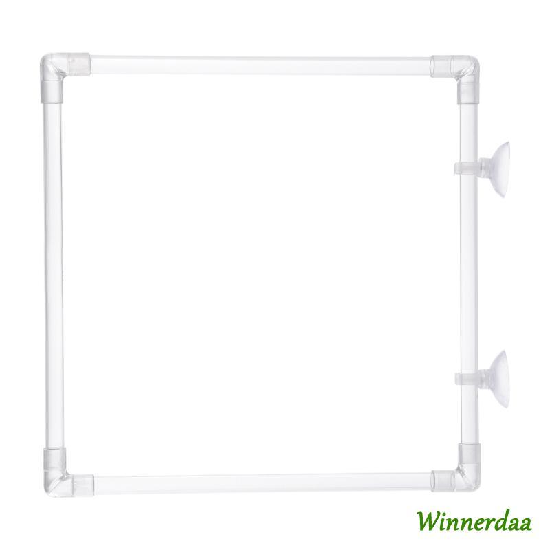 WIN อะคริลิคใส Aquariums แหวนให้อาหาร 23x23 ซม.ดูดถ้วย Fish Feeder ชุด