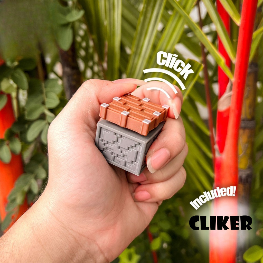 Minicraft Piston Fidget Clicker – ของเล่นคลิกป้องกันความเครียดสไตล์ Redstone