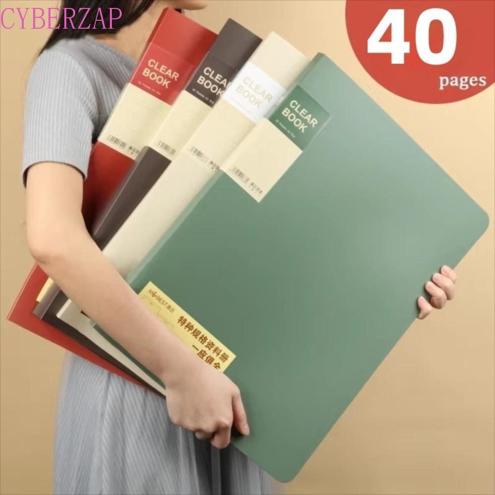 CYBERZAP A3 โฟลเดอร์เอกสาร, แฟ้มสเก็ตช์ผลงานขนาดใหญ่หนาหลายสี, ทนทานมัลติฟังก์ชั่น Matte Light Retro อัลบั้มสีกระเป๋าเอกสารภาพวาด