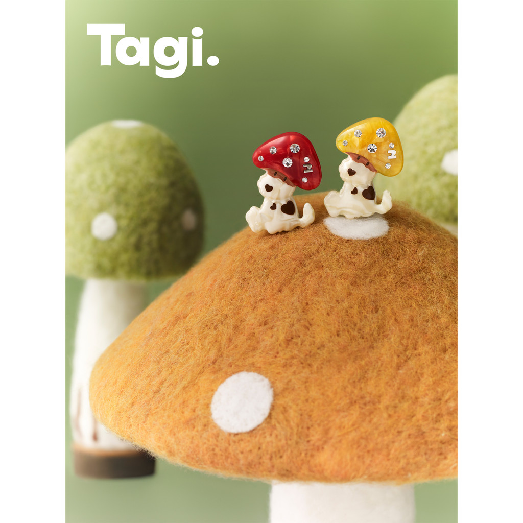 Tagi. Mushroom Popcorn Hairpin Cute Hair Accessories กิ๊บติดผมรูปเห็ดป๊อปคอร์น กิ๊บติดผม