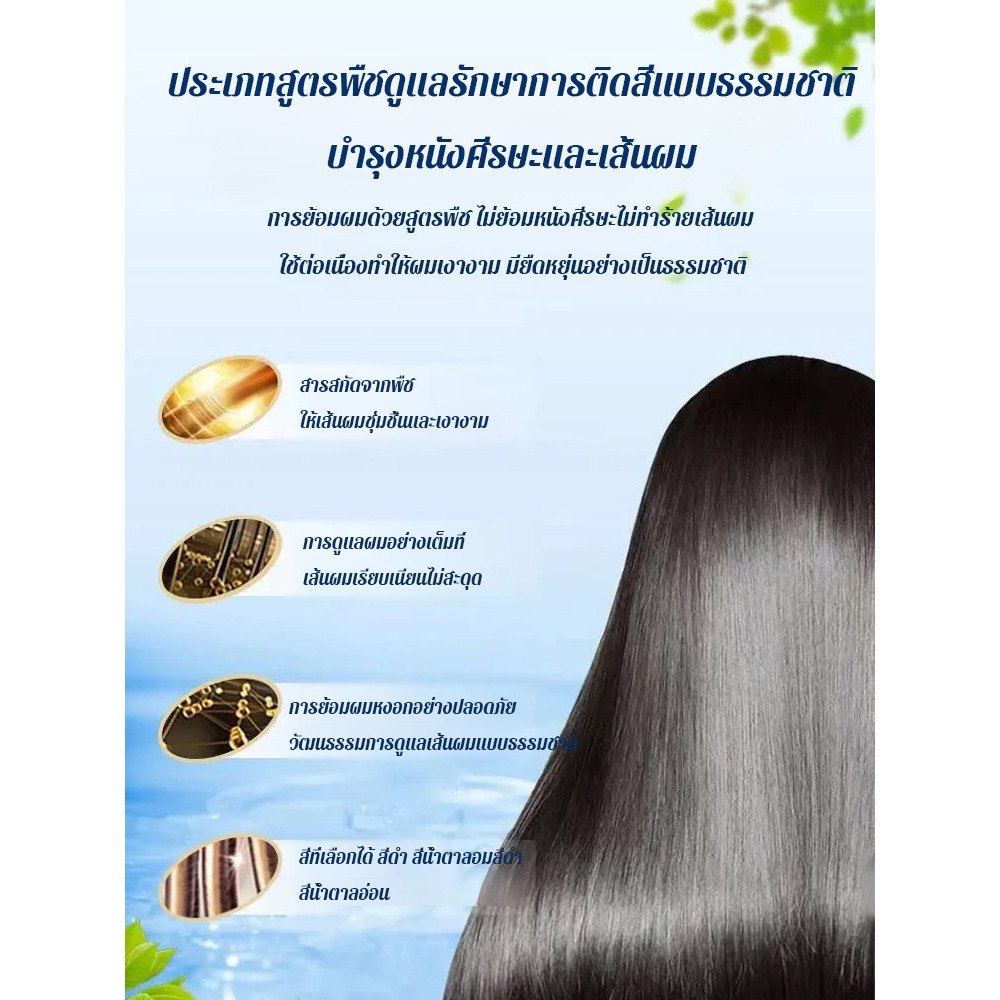ย้อมต้นกล้า ครีมเปลี่ยนสีผม สีผม ไม่มีสีย้อมหนังศีรษะสีดําในหนึ่งล้าง Hairless Natural Botanical Hair Dyeing สีเฉพาะสีดําธรรมชาติ Shine Hair หนังศีรษะไร้ผลไม้ ราคา ถูกที่สุด ดีลบีเคเค แกลเลอรีภาพที่ 9