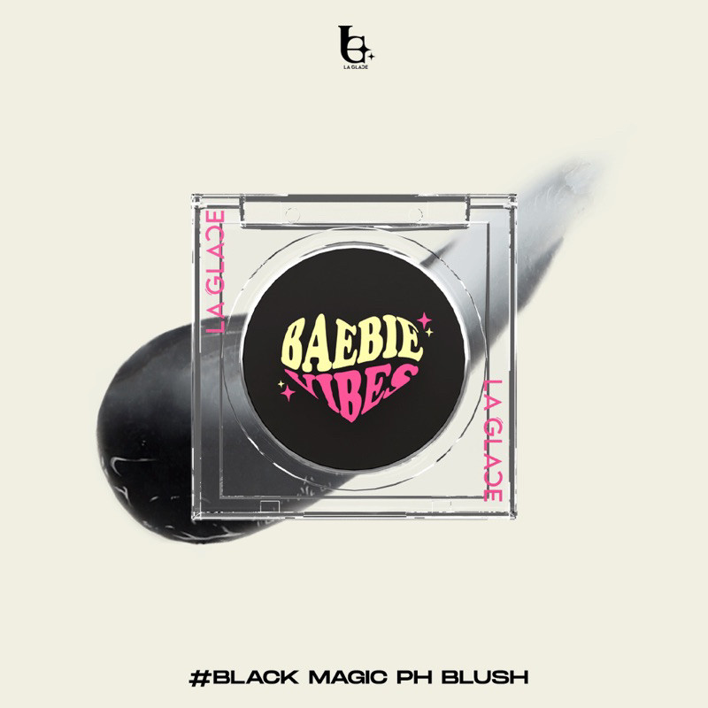 (ตลับรุ่นใหม่) บลัสดำลากลาส Black blush laglace.[แถมพัฟในกล่อง]