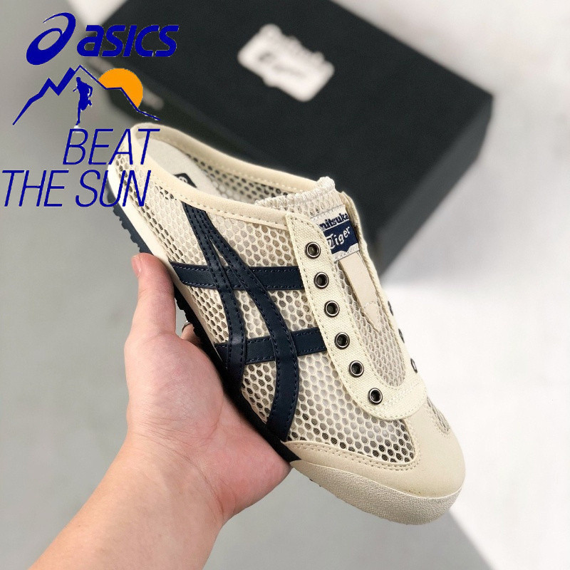ใหม่ Onitsuka anti-skid soft sole trainers รองเท้าผ้าใบคนรักรองเท้าวิ่งสีดํา uf9