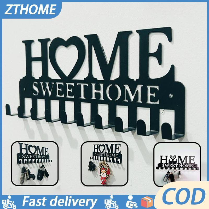 Null 1PC ติดผนัง Sweet Home ตกแต่ง Key Holder, Key Wall Hook, Creative Key Holder สําหรับประตูด้านหน