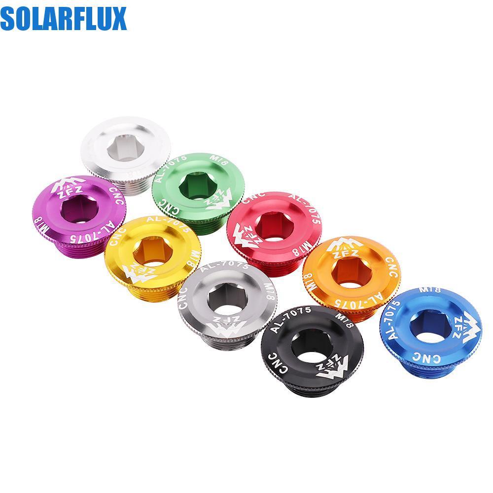 SOLARFLUX ฝาครอบข้อเหวี่ยงสำหรับจักรยานเสือหมอบและเสือภูเขา ผลิตจากอะลูมิเนียมคุณภาพสูง มีสกรูและบOLT CNC