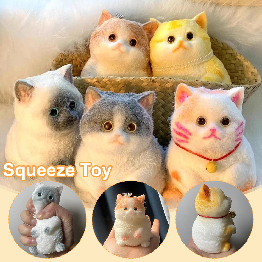 น่ารักแมวอ้วนสีส้มตุ๊กตาแมวนุ่มเหนียวสาวเด็กของขวัญวันเกิด Fidget Squishy ของเล่นเครื่องประดับสัตว์เลี้ยงของขวัญขายร้อน