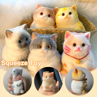 น่ารักแมวอ้วนสีส้มตุ๊กตาแมวนุ่มเหนียวสาวเด็กของขวัญวันเกิด Fidget Squishy ของเล่นเครื่องประดับสัตว์เลี้ยงของขวัญขายร้อน