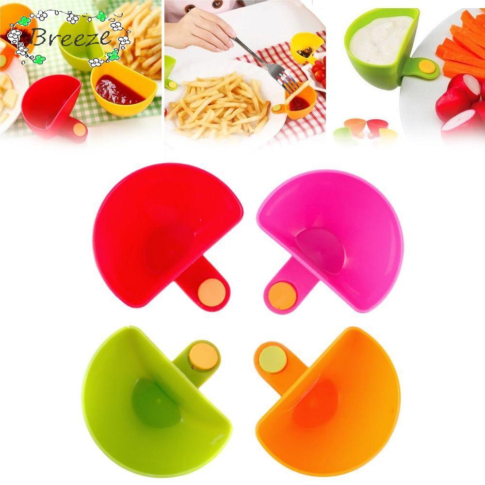 BREEZE Spices Dip Container Bowl,พลาสติกสีสัน Dip Clip-On Dip HoldersKitchen