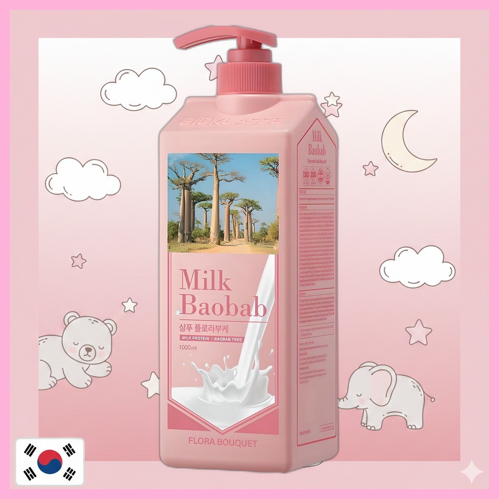 [bab milk] แชมพู Flora Bouquet 1L, 1 ชิ้น / แชมพูเกาหลี / กลิ่นดอกไม้ / ของแท้ 100% by monstore25