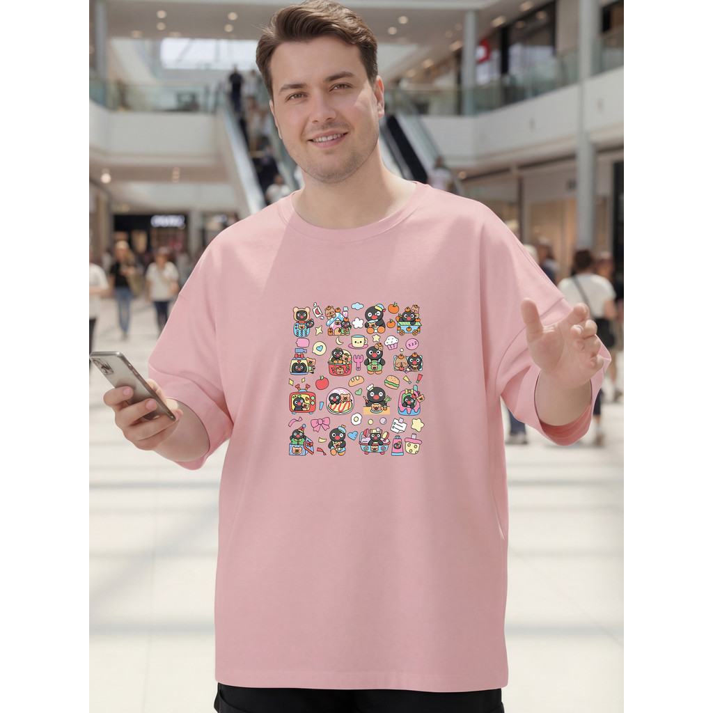 2Y813 [AIYOU] Lelaki Baju T เสื้อผู้ชาย TShirt XL-5XL เสื้อยืดขนาดใหญ่ Crop Top รอบคอชายเสื้อ Plus ข