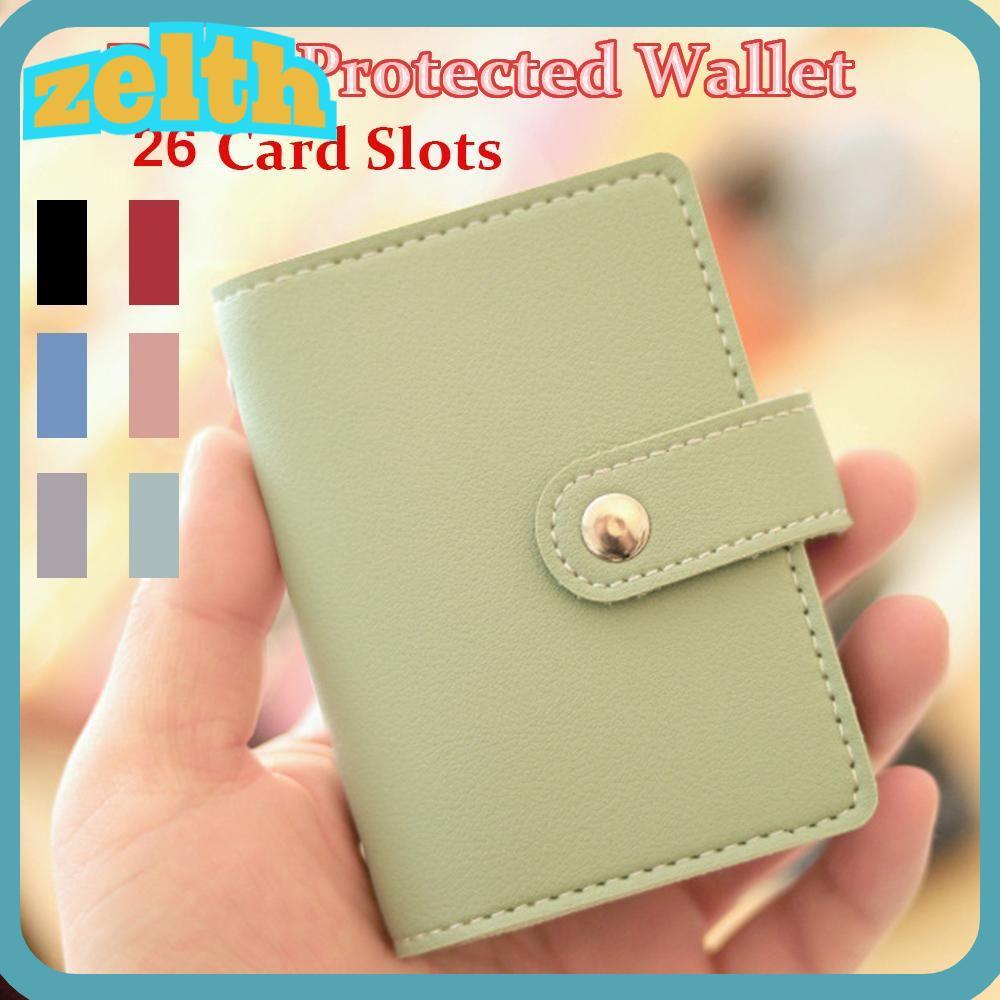 【⚡เวลาจำกัดราคาต่ำ】Zelth กระเป๋าสตางค์ กระเป๋าใส่บัตร 26 ช่อง สีแคนดี้ บล็อก RFID สําหรับผู้ชาย ผู้หญิง