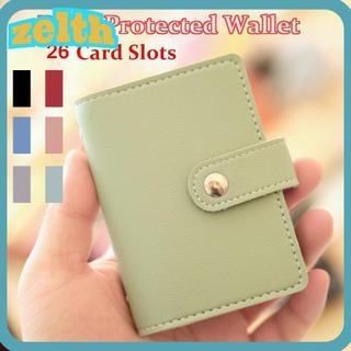 【⚡เวลาจำกัดราคาต่ำ】Zelth กระเป๋าสตางค์ กระเป๋าใส่บัตร 26 ช่อง สีแคนดี้ บล็อก RFID สําหรับผู้ชาย ผู้หญิง