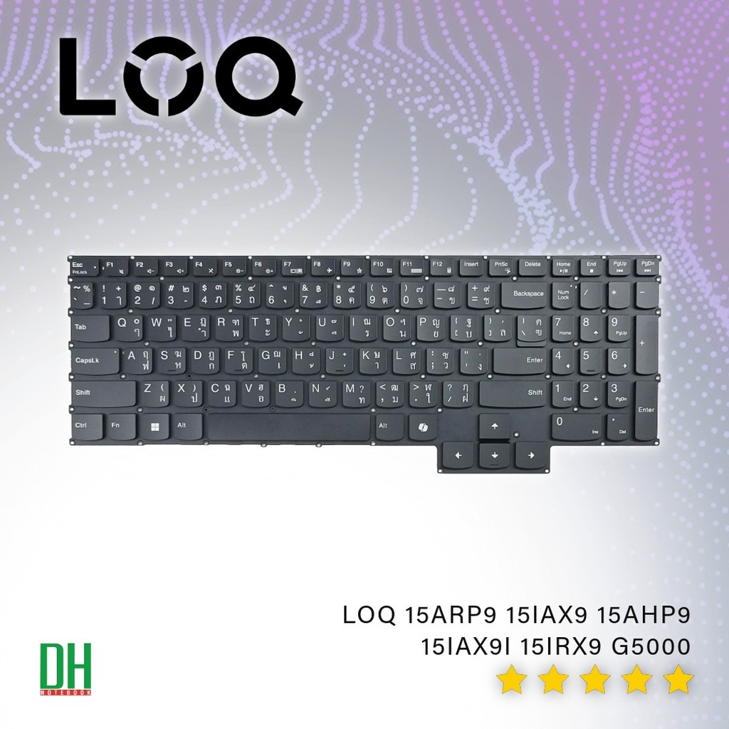 อะไหล่คีย์บอร์ด OEM สำหรับ LOQ 15ARP9 15IAX9 15AHP9 15IAX9I 15IRX9 G5000 มีไฟ Backlit ภาษาไทย SN3117