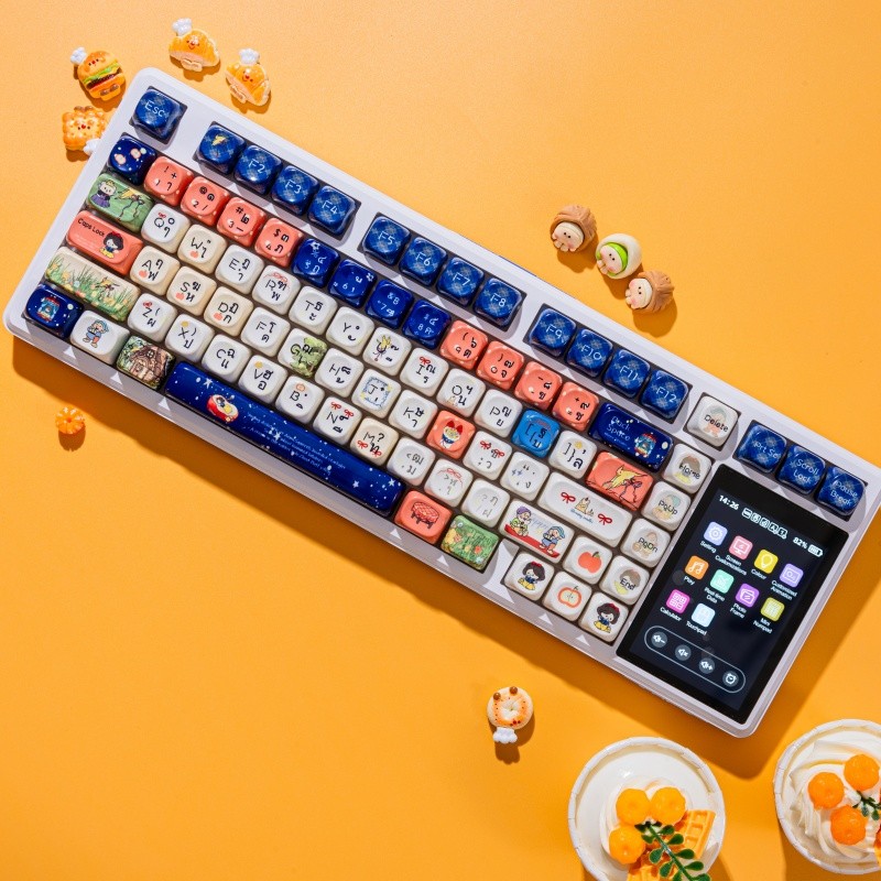 Aula L99 Thai Super Smart ที่กําหนดเองคีย์บอร์ด 3.98 จอแสดงผล RGB Backlight Full Key Hot Swappable 8