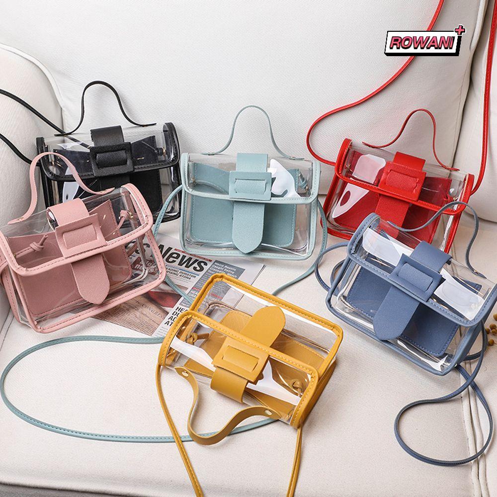 ROWAN1 Messager Bag Small PVC Transparent Jelly Candy Color Clutches