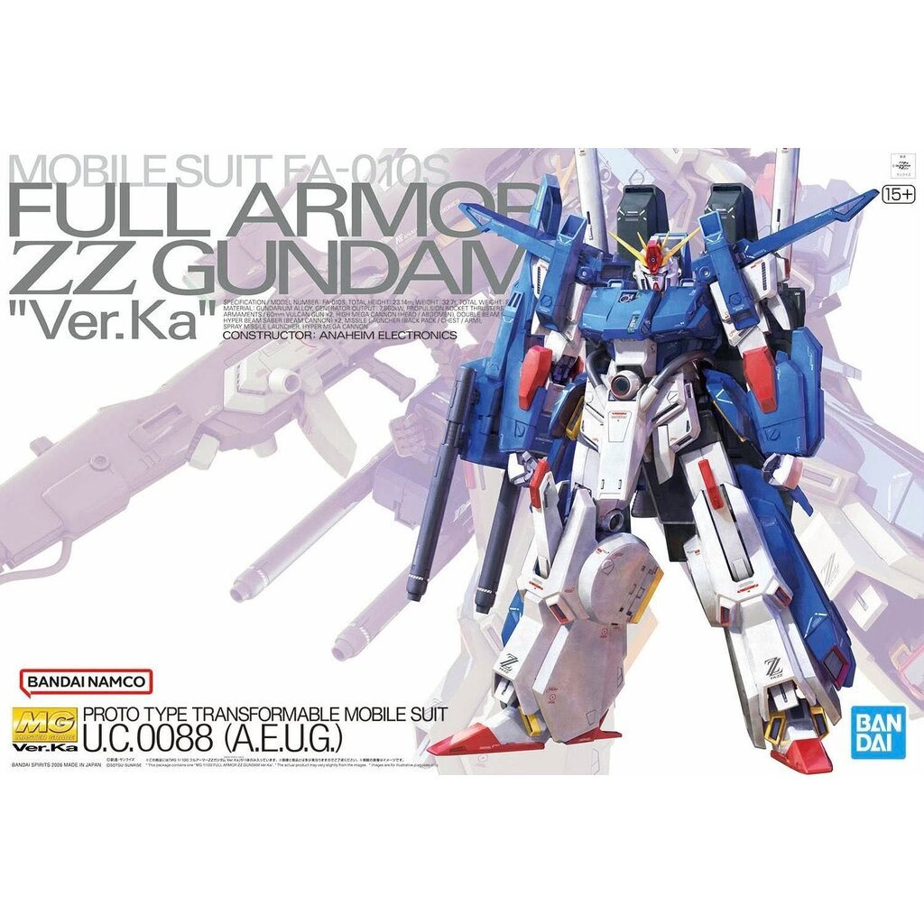 MG BANDAI FA-010S Full Armor ZZ Gundam ver KA