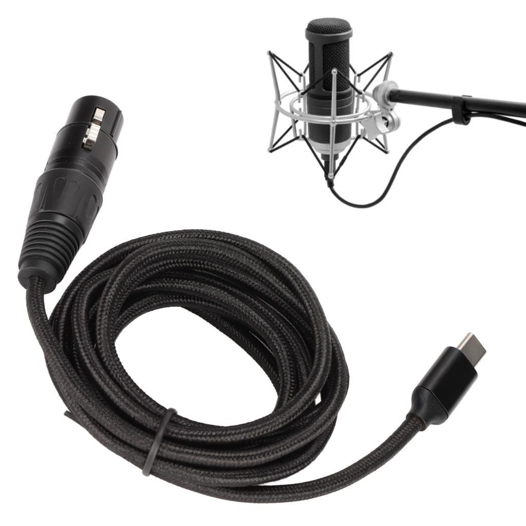 Lemendhk USB C ถึง XLR หญิงสายไมโครโฟนประเภท Mic Link สตูดิโอสายสัญญาณเสียงสําหรับ OS X s 98se 2000 