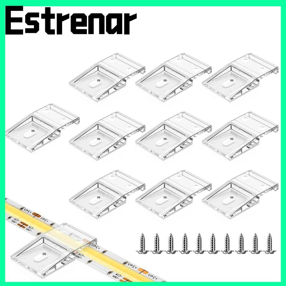 ESTRENAR 10 มม.PCB LED Light Strip คลิป,สายไฟ FCOB COB SK6812 RGBW คลิปพร้อมสกรู, WS2812B WS2811 Lig