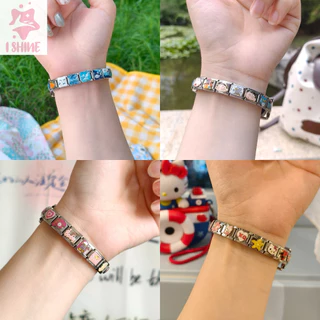 สร้อยข้อมือเสน่ห์อิตาลี 9 มม. โมดูลลิงค์สแตนเลส DIY เครื่องประดับ