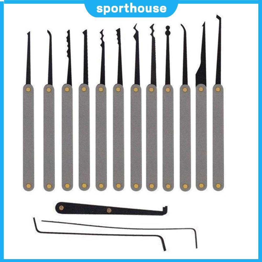 ⚡24ชม.⚡ 17 ชิ้น Professional Lock Pick Set มัลติฟังก์ชั่นไม่มีล็อคปลดล็อค Extractor Pick Key ชุดเครื