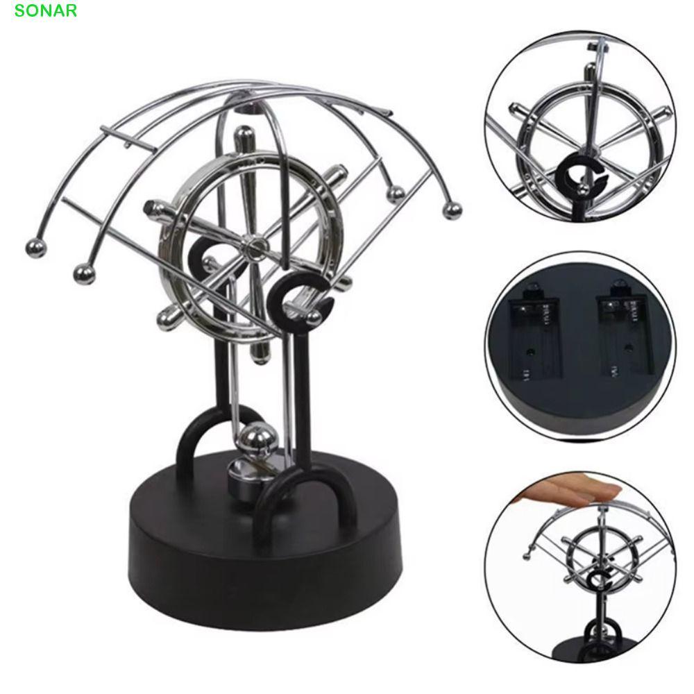 SONAR ลูกตุ้ม Ball Figurine, Motion Physical หมุน Perpetual Steel Balance Ball, ของขวัญวันเกิดการศึกษาตกแต่งบ้าน Modern Art วิทยาศาสตร์ลูกตุ้มของเล่น Tumbler Craft