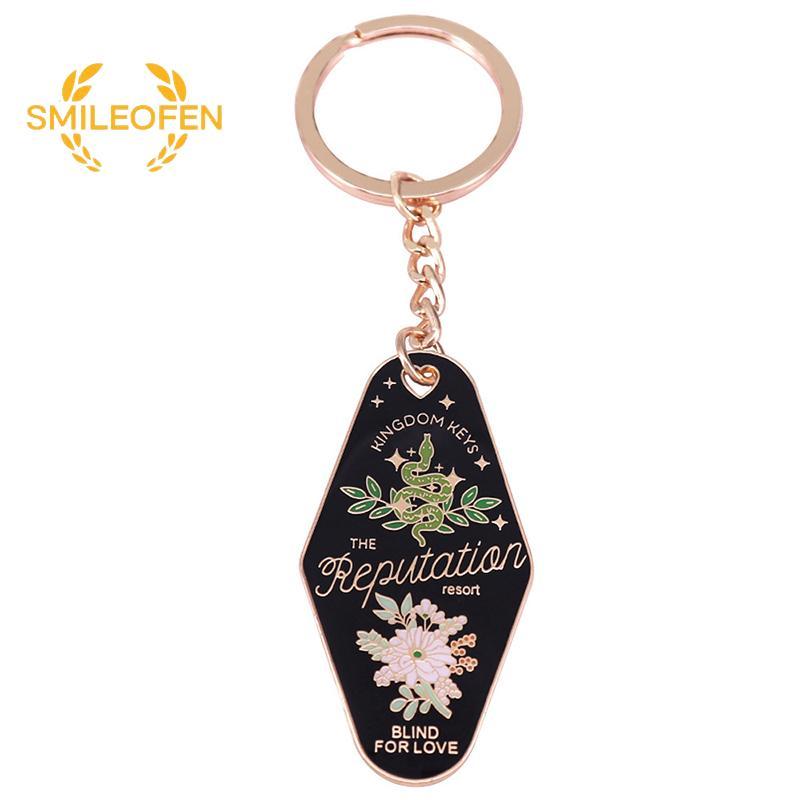 [Smileofen] พวงกุญแจโลหะผสมเคลือบ ดีไซน์สำหรับ Resort & Motel พร้อมสร้อยคอ แบบใหม่สำหรับการตกแต่ง