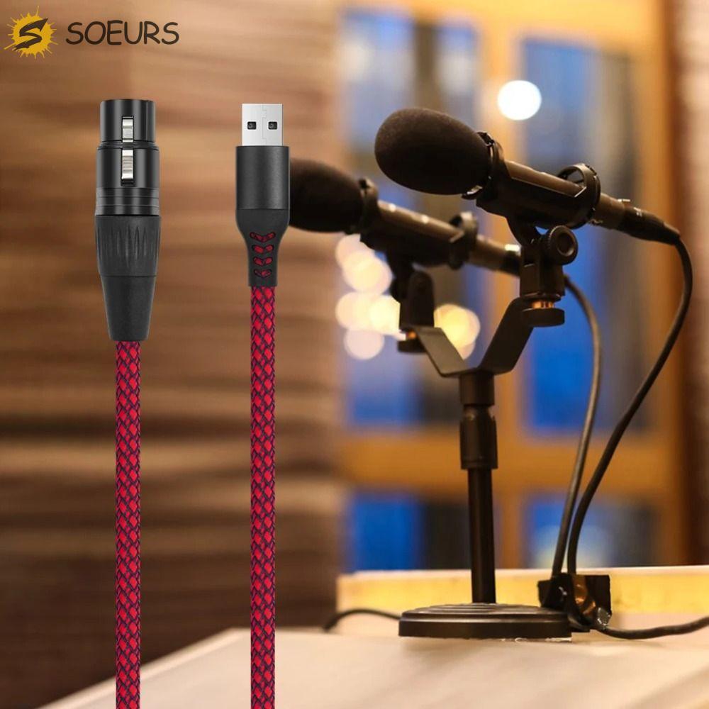 SOEURS สายไมโครโฟน USB, ชายหญิง 1 M 2 M 3 M Mic Link Converter สาย, มัลติฟังก์ชั่นทนต่อการกัดกร่อน U