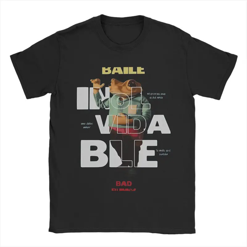 เสื้อยืดคอตตอน 100% สำหรับผู้ชาย DTMF Debi Tirar Mas Fotos BAD BUNNY คอกลม สไตล์ฮาราจูกุ ไซส์ใหญ่ เส