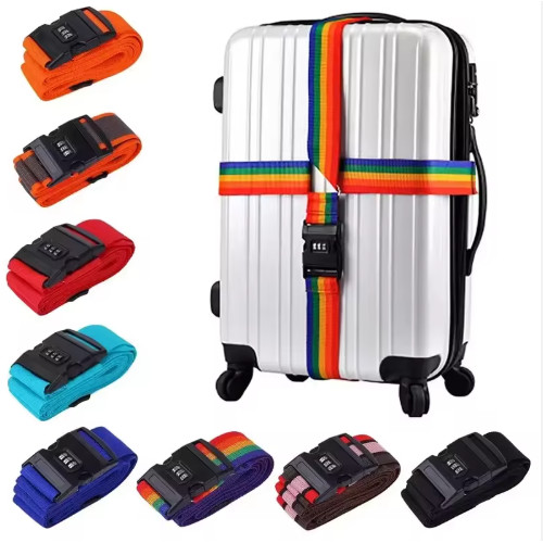LUGGAGE LUGGAGE BELT + PASSWORD LOCK LUGGAGE STRAP LUGGAGE SUITCASE CROSS STRAPS BELT LOCK SAFETY