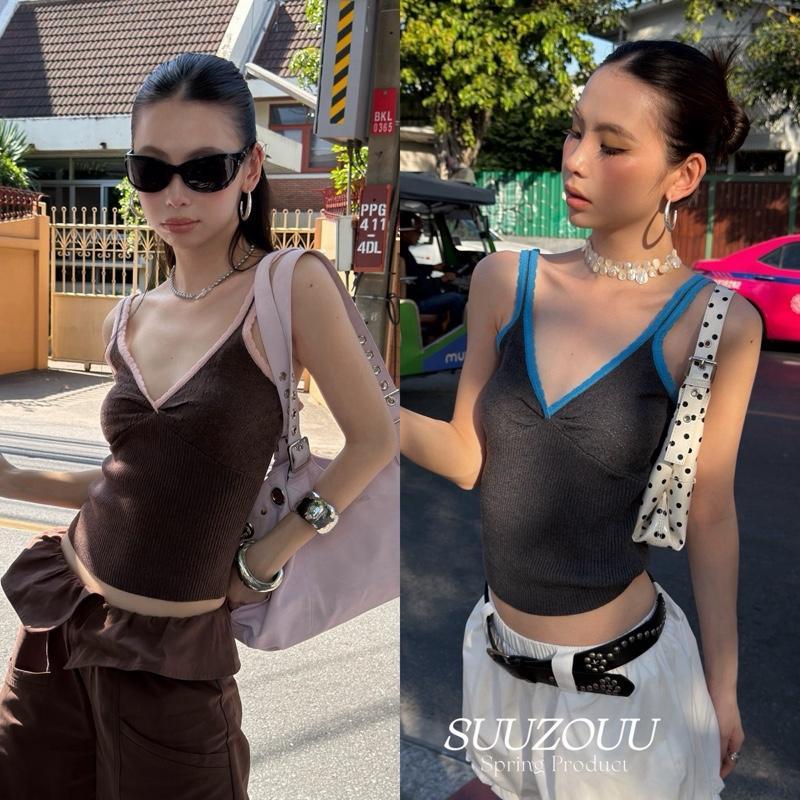 BY0464 เสื้อกล้ามไหมพรมทอกุ๊นขอบ ผ้านุ่มทรงสวย benly co