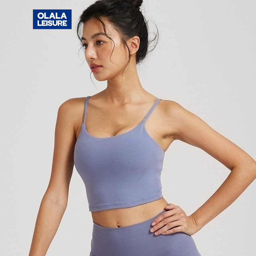 OLALA สปอร์ตบรา ใส่ออกกำลังกาย วิ่ง เล่นกีฬา ใหม่ เสื้อโยคะ พร้อมแผ่นรองหน้าอก สายคล้องคอ เซ็กซี่ สวยงาม สําหรับผู้หญิง ส่งฟรีทั่วโลก