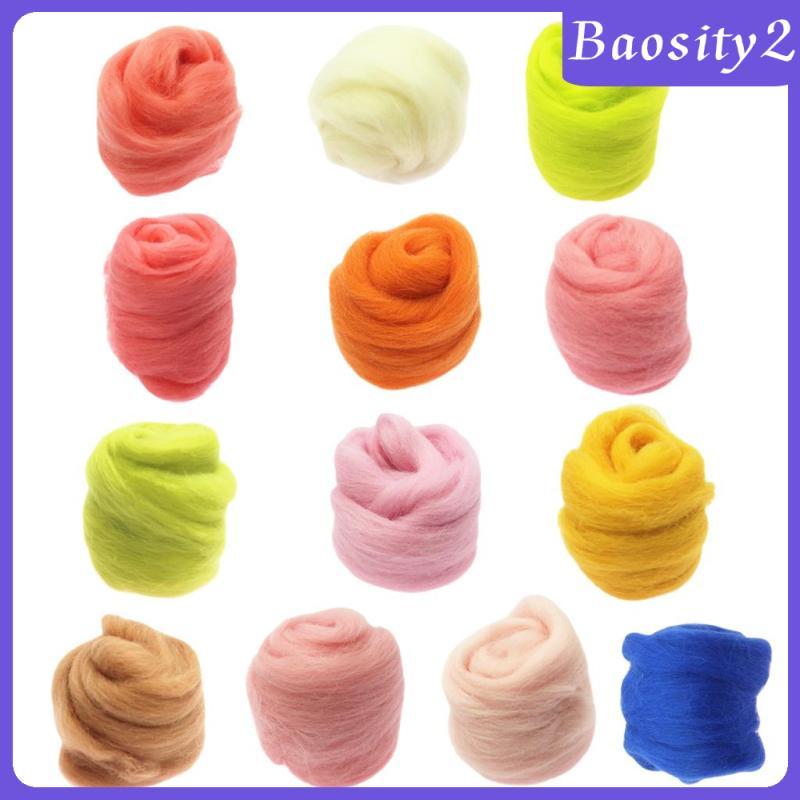 [Baosity2] Needle Felting Wool Materials นุ่มและขนสัตว์ Fibre Yarn Roving สําหรับศิลปะเย็บปักถักร้อย