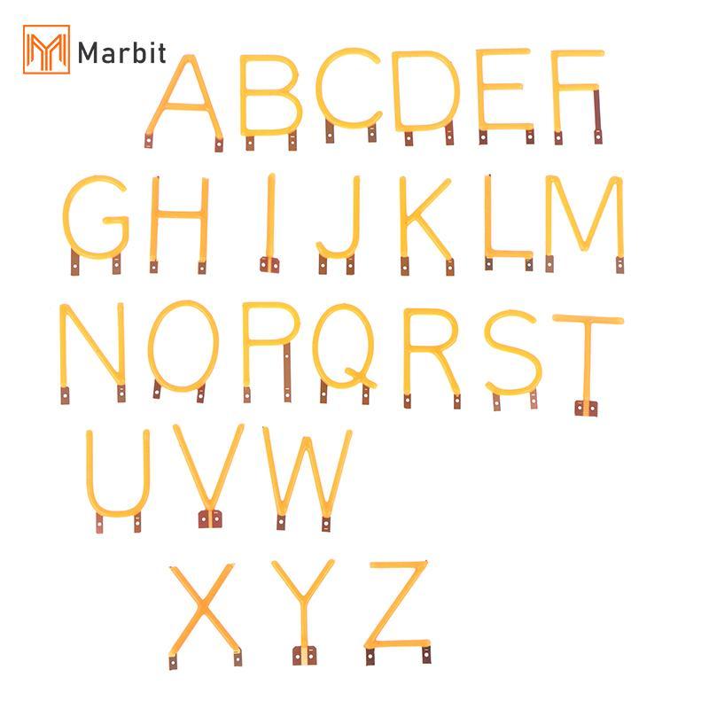 Marbit English Letter Filament COB LED Filament DC3V เทียน Edison สีเหลืองไดโอด Party ตกแต่งอุปกรณ์เสริม DIY null