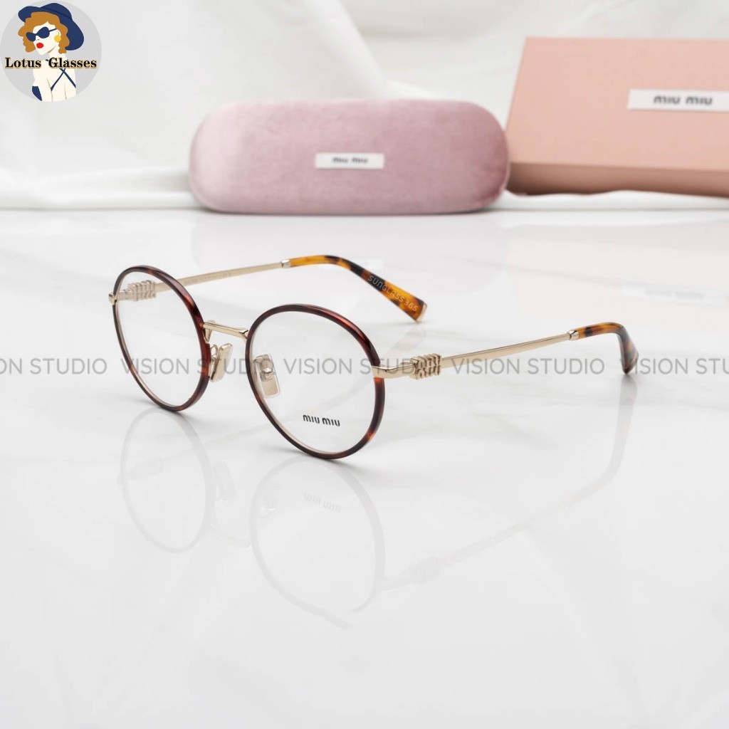 🍀แว่นสายตา Miu Miu รุ่น MU52XV สีกระ/ทอง 15U1O1 ใหม่ ของแท้100% รับประกัน 2 ปีเต็ม พร้อมอุปกรณ์