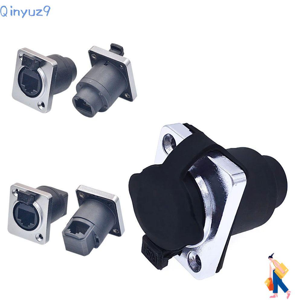 QINYUZ9 RJ45 Ethernet Connector,สายพร้อมฝาครอบยางRJ45 Connector,DประเภทแผงMount SocketคุณภาพสูงIP65 