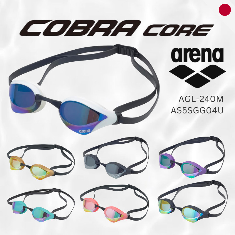 แว่นว่ายน้ำ ARENA Cobra Core Racing - แว่นว่ายน้ำระดับมืออาชีพ ป้องกันฝ้า เลนส์กระจก สำหรับผู้ใหญ่ /