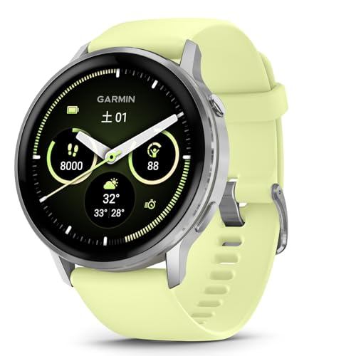 GARMIN Venu 4 Silver/Citron 45mm Smartwatch with AMOLED Display, Long Battery Life, Health and Fitne