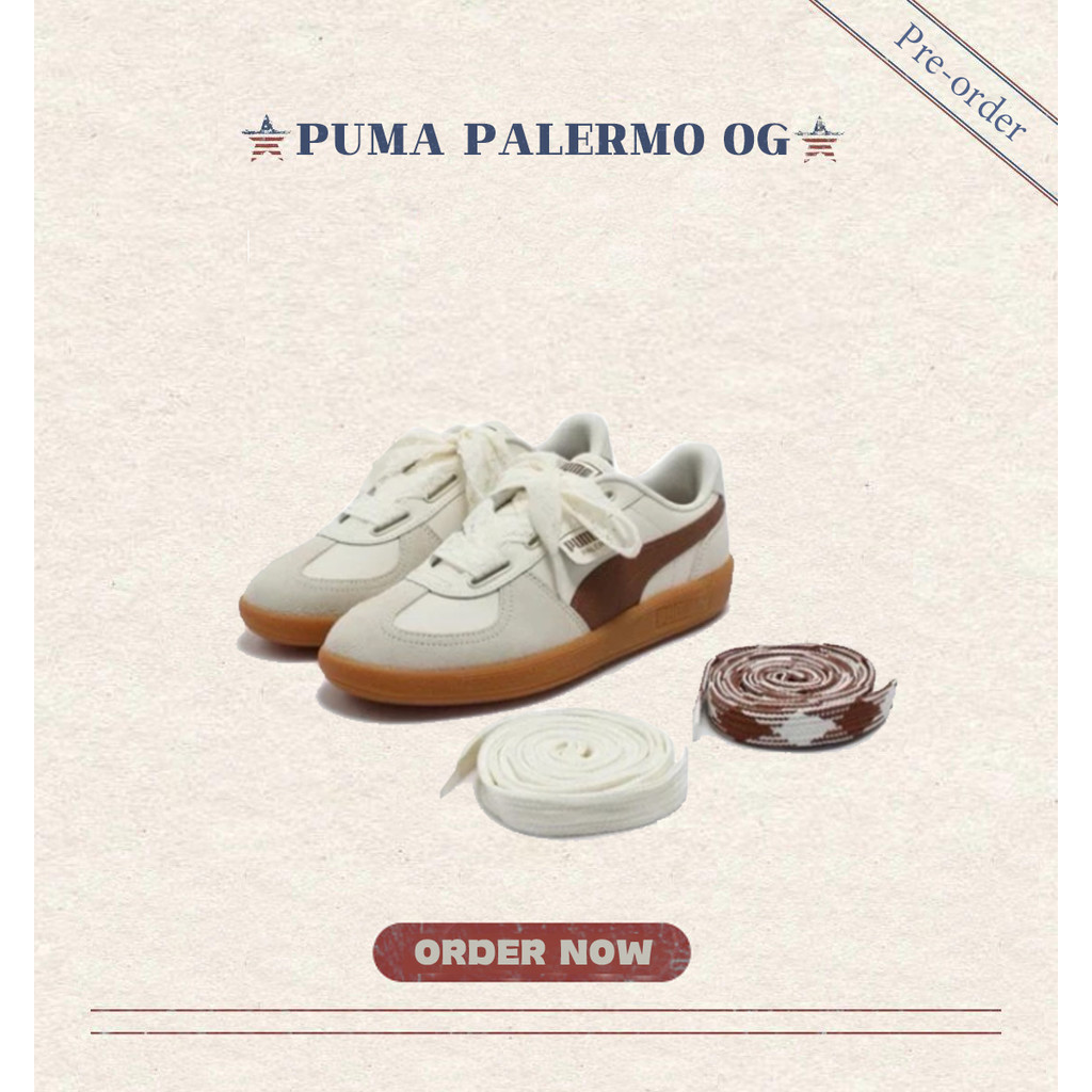 ☆pre-order☆ของแท้ 100% PUMA Wide Lace SD รองเท้าผ้าใบ Palermo สีขาว 402109-03 [พร้อมส่ง ช้อปปิ้งสิงค