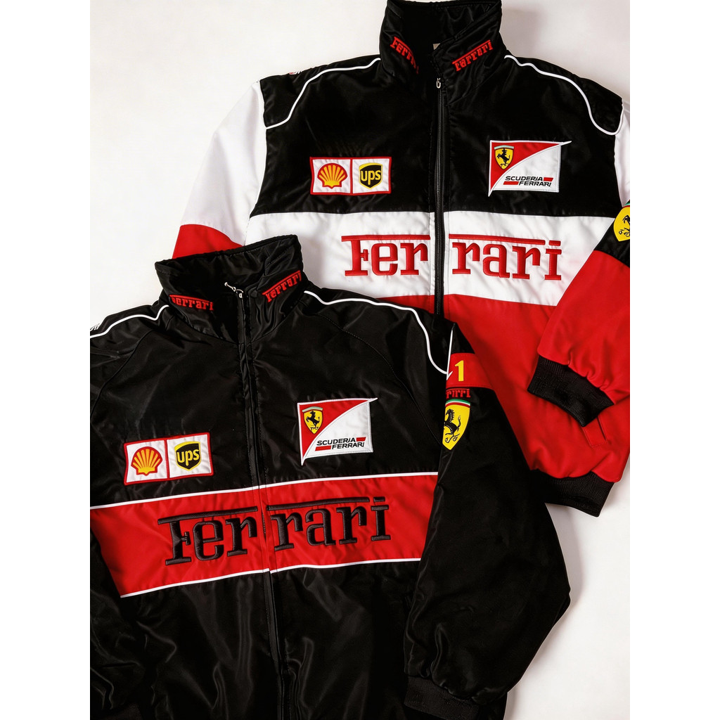 F1 เสื้อแจ็กเก็ตแขนยาว ผ้าฝ้าย สไตล์เรโทร แฟชั่นฤดูใบไม้ร่วง และฤดูหนาว สําหรับขี่รถจักรยานยนต์