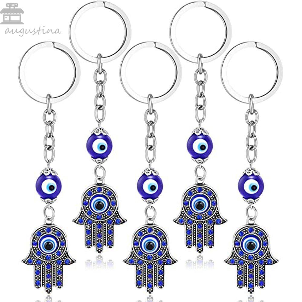 AUGUSTINA Fatima Hand จี้สําหรับผู้ชายผู้หญิงพวงกุญแจรถ Key Holder Good Luck Amulet Evil Eye