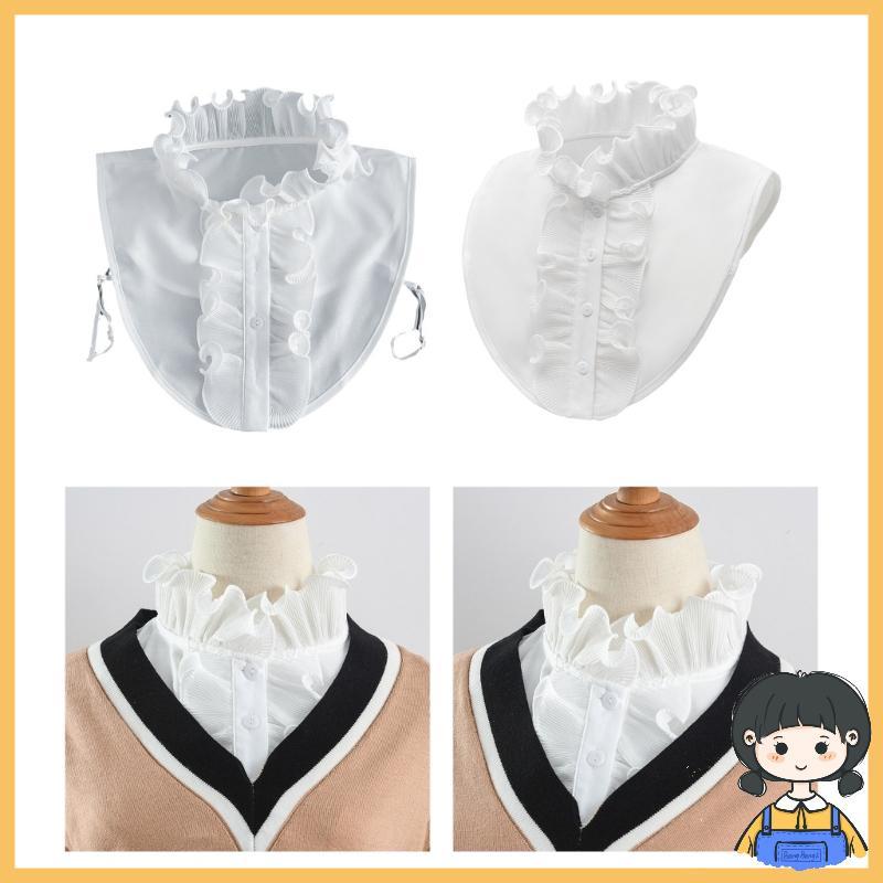 Bang Lapel False Collar Ruffle Edge Collar Universal Shawl Neckwrap สําหรับผู้หญิงฤดูร้อนชุดหญิงเสื้
