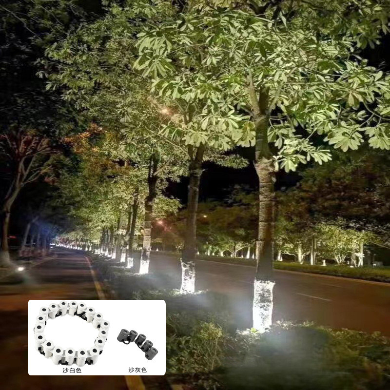 Outdoor waterproof chain lights512Colorful circular pillar lights, garden lights with hoops, ground-