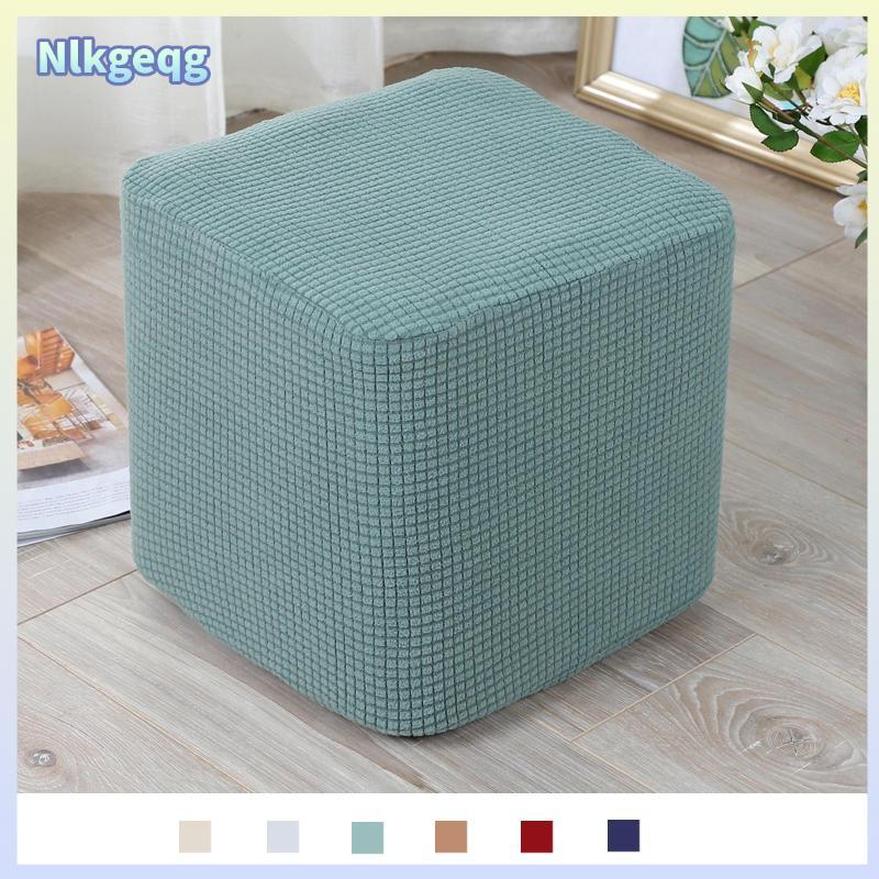 [nlkgeqg] Ottoman Covers Slipcover Square Ottoman Covers สําหรับสตูลวางเท้า Fit 10